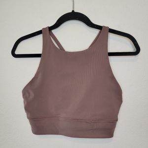 Lululemon High Neck Energy Longline Bra Brown Size 10